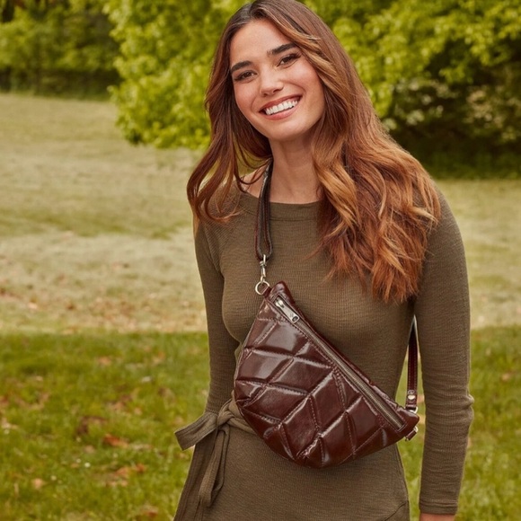 NWT $159 PATRICIA NASH Tinchi Belt Bag Quilted Oil Waxed Napa Soft Olive - Picture 9 of 10